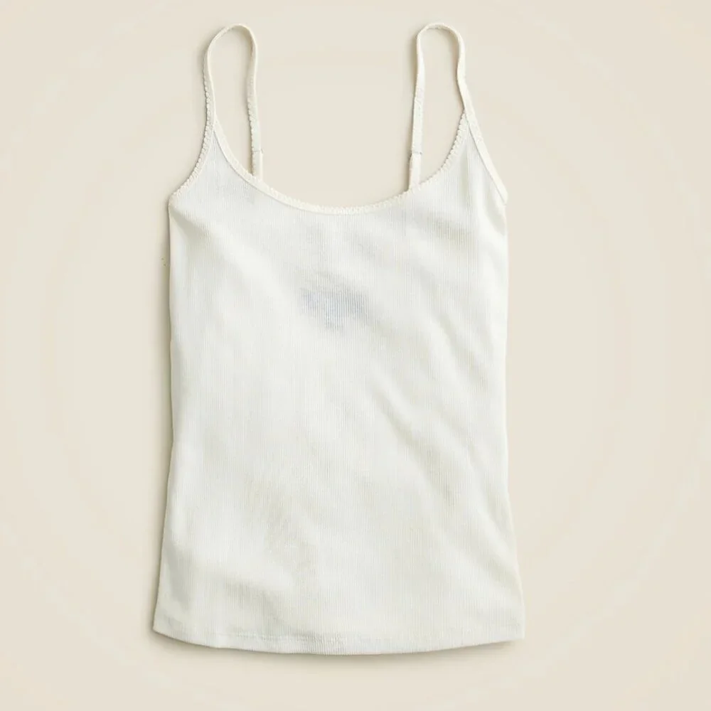 NWT JCREW Fine rib camisole in Ivory